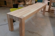 Douglas fir table in construction no1