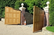 Finished solid oak gates with panels