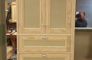 Accoya and mdf unit with cupboards and drawers