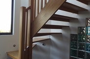 Open riser stained oak staircase fitted
